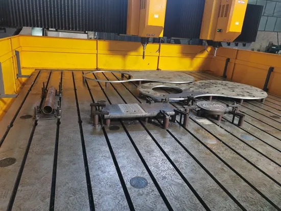CNC Gantry Double-Spindle High-Speed Drilling Machine Flange Tube Plate Sheeet Worktable Drilling Processing Equipment Heat Exchanger Heavy Size Workshop