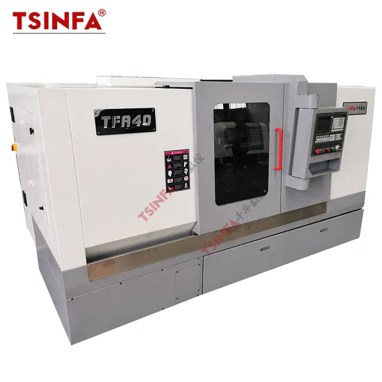 Flat Bed CNC Lathe 2 Axis CNC Turning Center Tfa40s*1000mm High Precision