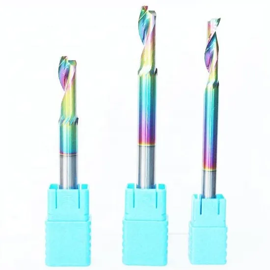 Dlc Coated Single Flute Milling Cutter CNC Router Bits Aluminium Carbide 10mm End Mill
