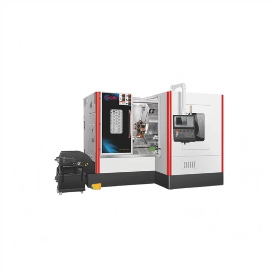 High Performance Dual Spindles CNC Lathe Center with 10 Axis Control