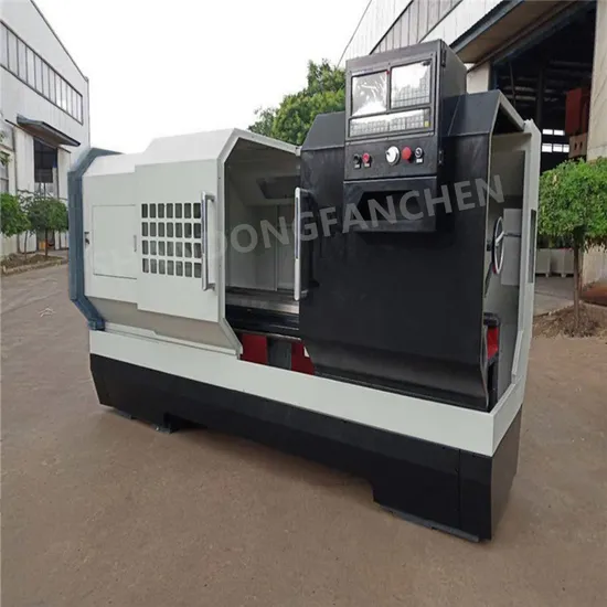 Fanchen Ck6163/6140 CNC Lathe Horizontal Integral Bed Four Station Electric Tool Holder