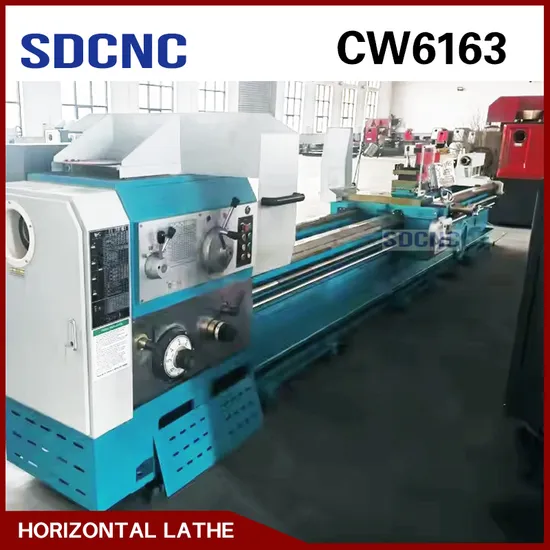 Heavy Duty Lathe Conventional Lathe Horizontal Metal Cutting Gap Bed Lathe Cw6163 Universal Tour Lathe Machine