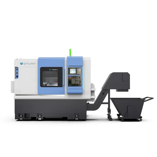 Oturncnc Double Spindle CNC Turning Center Slant Lathe Esy208ms