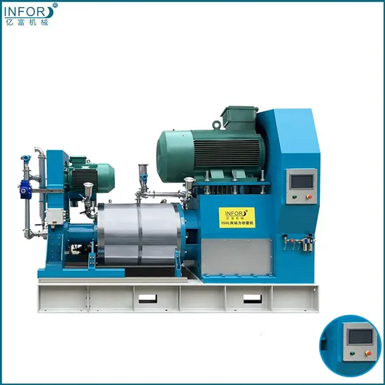 60L Capacity Pin Type Ceramic Double Power Nano Sand Mill with Chiller