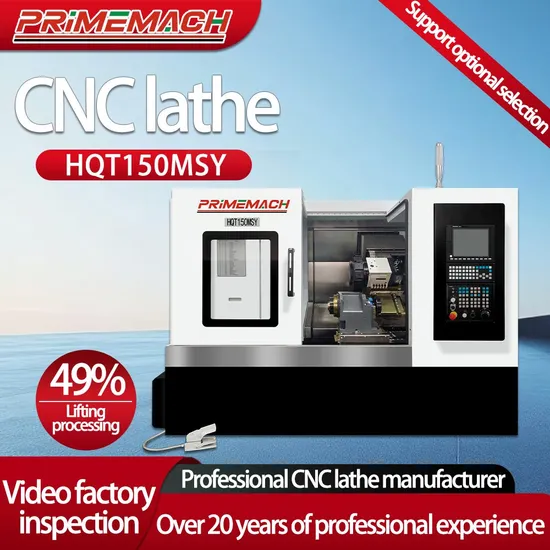 Automatic Hqt150msy Intelligent Control Bar Feeder Slant Bed CNC Mill Turn Machine