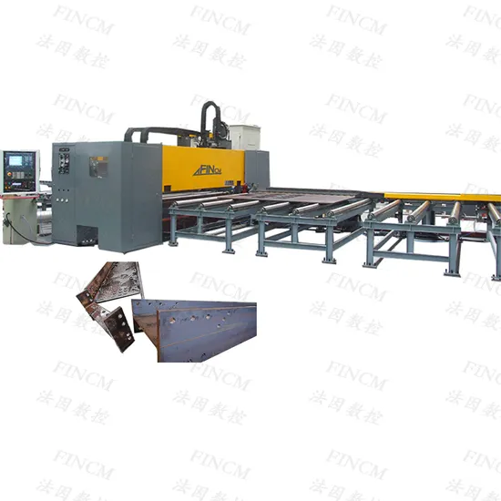 Steel Fabrication Beam Drilling Cutting Saw Machine FINCM CNC Hydraulic Steel Structure Drilling Machine