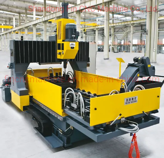 FINCM Steel Structure Fabrication Gantry Movable Double Worktable Steel Plate Drilling Machine 1600mm*1600mm*80mm