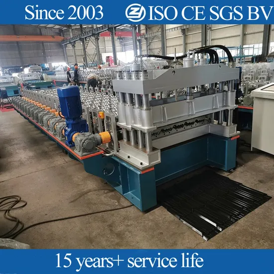 20+ Years Manufacturer Direct Factory PLC Control Trapezoidal Galvanized Steel Metal Roof Panel Sheet Step Tile Profile Roll Forming Machine