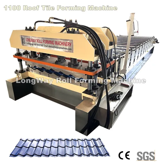 Longway Monterey V1100 Metal Roofing Glazed Tile Roll Forming Machine with Flower Cut
