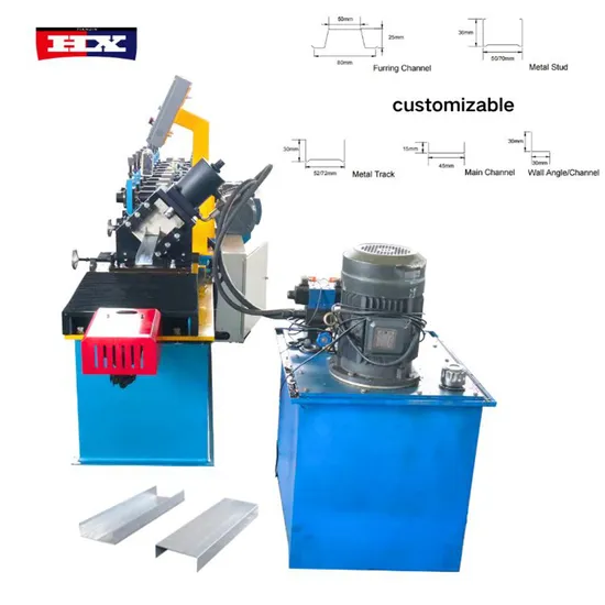 High-Speed Drywall Villa House Metal U Type Stud and Track Furring Baffle Ceiling Aluminum Light Gauge Steel Keel Profile Framing Cold Roll Forming Machine