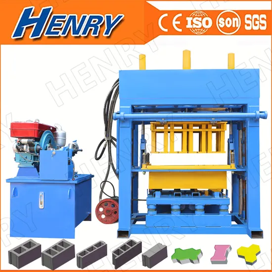 Henry Qt4-30 Non Electrical Diesel Engine Concrete / Cement Hydraulic Block Molding Machine