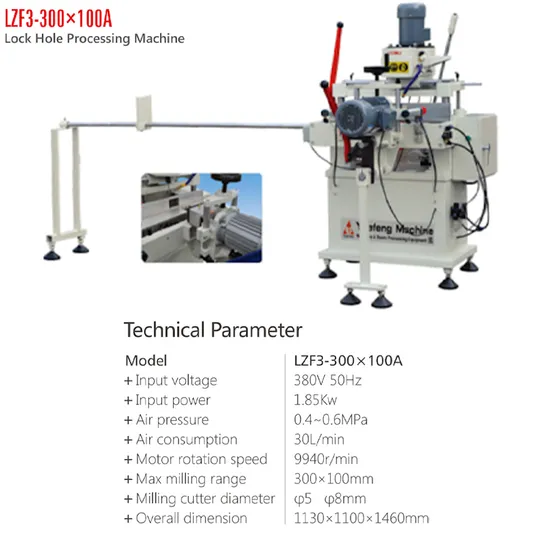 Automatic UPVC Window Lock Hole Processing Machine