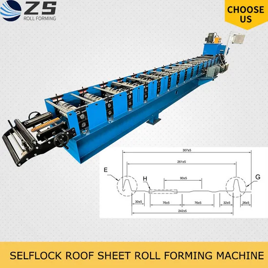 Standing Seam Former Roofing Sheet Selflock Roof Panel Machine with Manual Decoiler