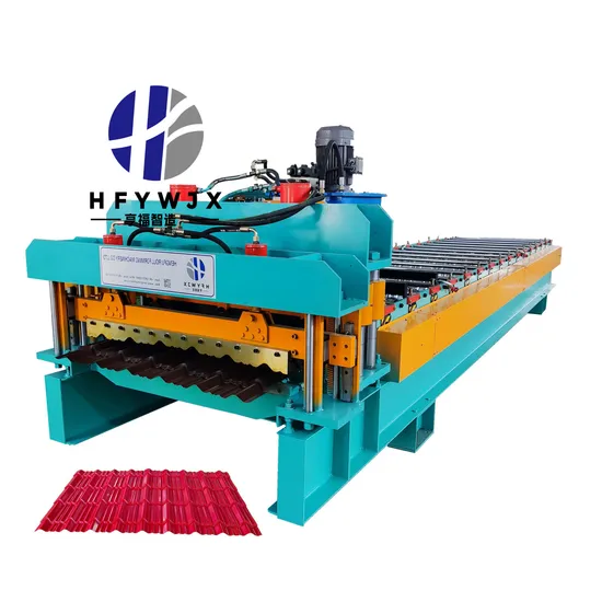 Customized Colored Glazed Corrugated Tile Press Roof Panel Step Tile Metal Forming Making Machine