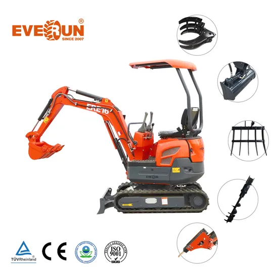 Everun Ere16 1.6ton China Mini micro new garden Small farm home Crawler Excavator digger machine price with CE Certificate for Sale