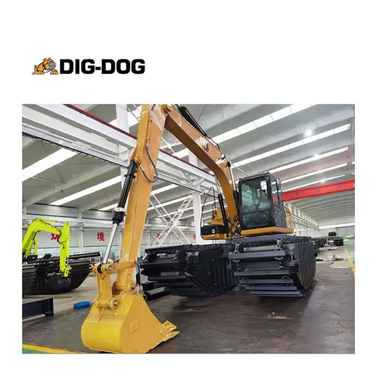 Cheap Amphibious Excavator Swamp Undercarriage Floating Pontoon Mini Amphibious Excavator with Pontoon Undercarriage Good Condition