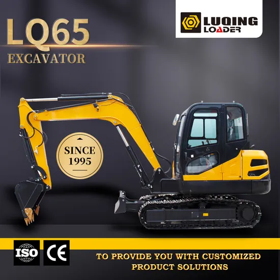 Chinese Brand Luqing 6.5 Ton Hydraulic Crawler Excavator with 0.21m3 Bucket