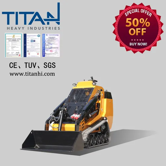 CE EPA Farm Construction Compact Small Diesel Hydraulic Crawler Mini CargadorDiesel Tracked Skid Steer Loader with Attachments Bucket