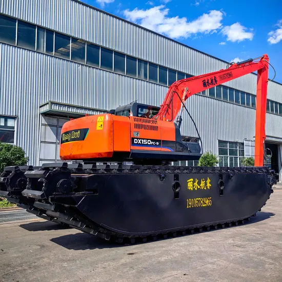 Amphibious Excavator with Pontoons for Swamp and Deep Water by Shanghai Xiyu