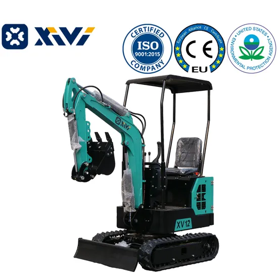 Xv12 Mini Excavator with EPA CE Euro5 Engine 1.2 Ton Rubber Agricultural Digger