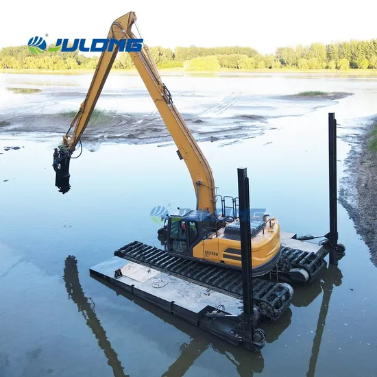 Xe225 Amphbious Excavator with Side Floating Pontoon and Spuds