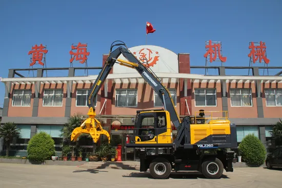 Rotating Grab, Wheeled Material Handling Machine Ygz260 Is Widely Used in Scrap Steel Recycling