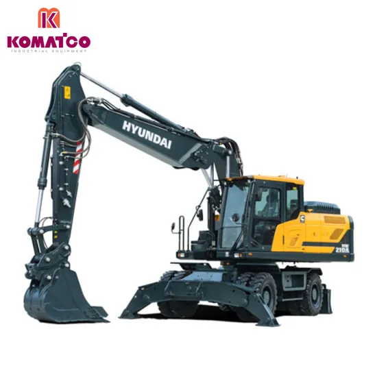2025 Hyundai 21ton Hydraulic Digger Hw210 Hw210A Wheel Excavator with Breaker Hammer Pipe Hot Sale in Algeria
