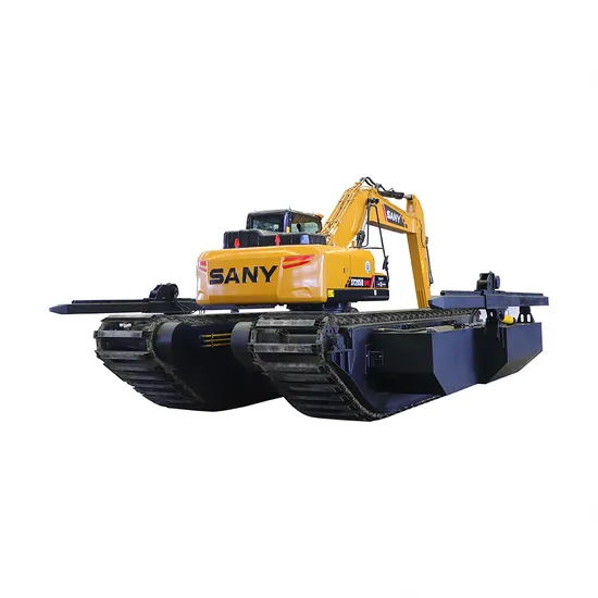 Amphibious Excavator with Extendable Undercarriage Long Arm Reach