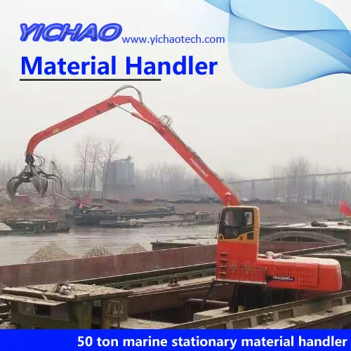 China Material Handling Machinery Excavator Electric Fixed Stationary Grabbing Crane Machine China Hydraulic 22ton Material Handler for Light Scrap Steel