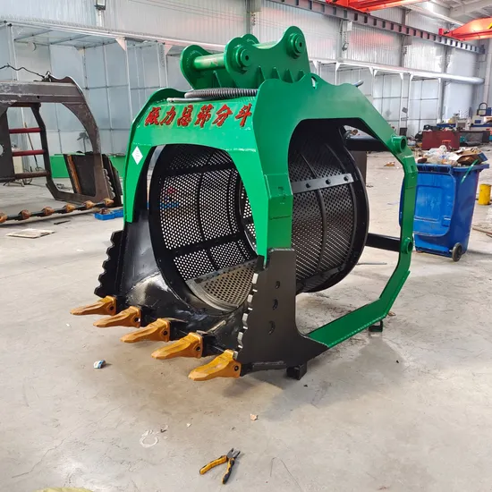 Excavator Drum Screening Bucket, Stone Crushing Bucket