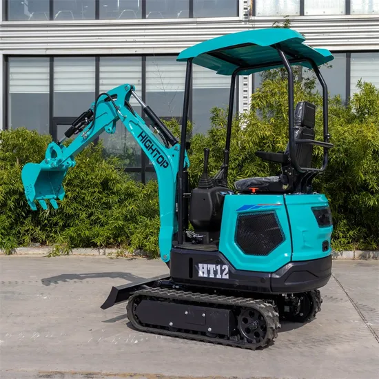 Construction Machinery Htac12 1.2ton 2000kg Wheel Loader Mini Excavator with Rubber Track