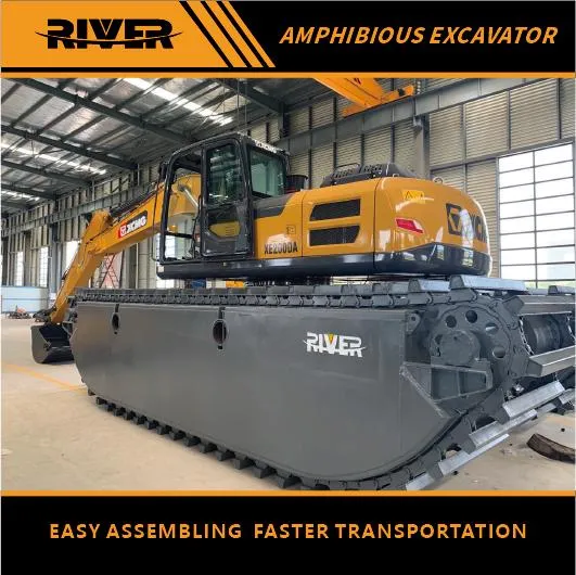 Amphibious UTV ATV Excavator Pontoon Undercarriage Dredger Amphibious Vehicle for Sale in China Water Mini Dredging Floating Pontoons