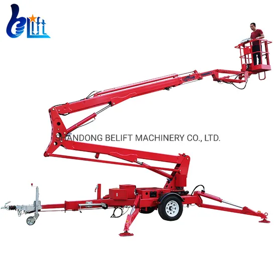 10m-22m Electric Hydraulic Aerial Telescopic Cherry Picker Towable Spider Trailer Boom Lift