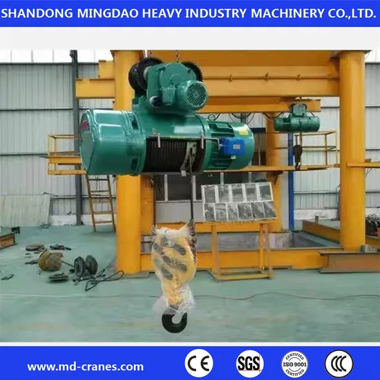 China Mingdao Brand 2 Ton 5 Ton 10 Ton CD1 MD Single Double Speed Winch Electric Steel Wire Rope Hoist Winch for Cranes Parts with Low Price