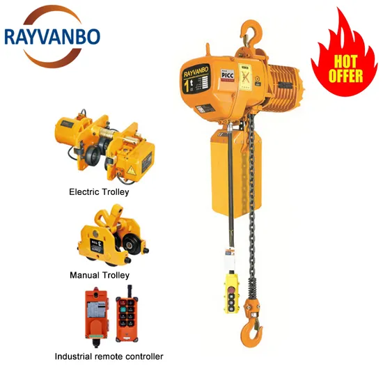 Good Price 1t 2t 3t 5t 10t 15t 20t 30t 50t Hook Trolley Low Headroom Type Electric Chain Hoist with High Quality for Factory