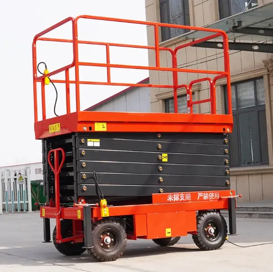Portable Hydraulic Aerial Lifting Platform 6m 8m 10m 12m Movable Scissor Lift Elevator New Condition Electric Motor Pump Gear