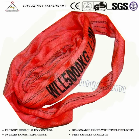 En1492-2 5ton Polyester Webbing Soft Round Sling for Lifting Sling