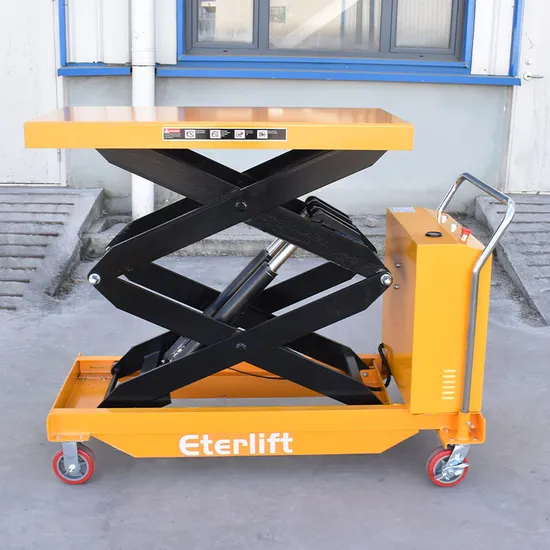 Factory Direct 500kg Mobile Manual Hydraulic Scissor Lift Trolley for Warehouse