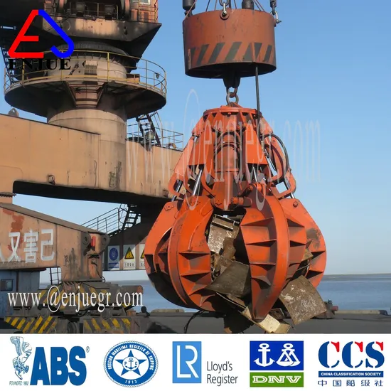 Enjue Electro-Hydraulic Orange Peel/Clamshell Grab Bucket for Power Plant /Waste-to-Energy or Steel Chips or Gravel.