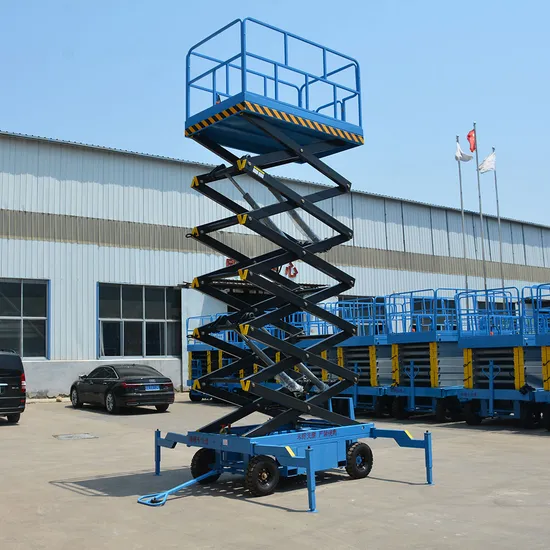 Hot Selling 10m 12m 14m 16m CE Electric Unipersonal Hydraulic Steering Wheels Scissors Lift