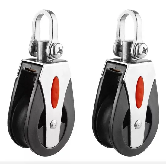 Heavy-Duty 2200lbs Capacity Swivel Sailboat Pulley Block, Stainless Steel & Nylon Rope, Universal Head for Boating/Kayak/Marine Applications