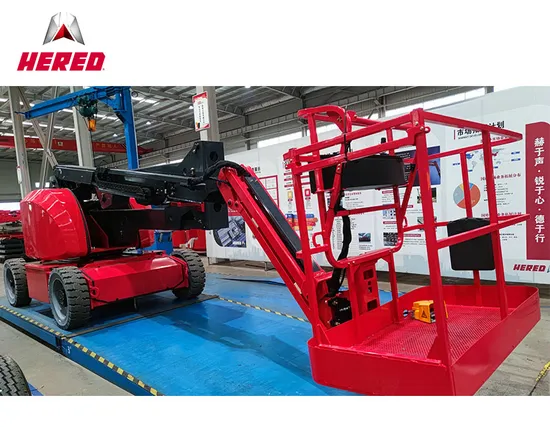 Hered 16m Man Boom Lift Articulated Towable Boom Lift Trailer Mounted Cherry Picker Man Lift