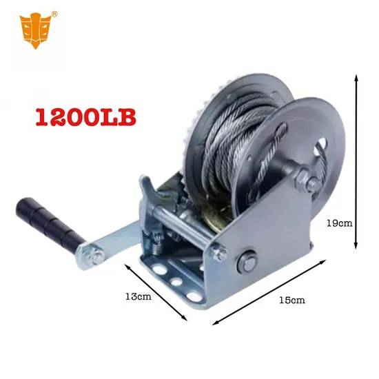 1200lb 1ton Mini Hand Winch Gearbox Boat Trailer Manual Winch