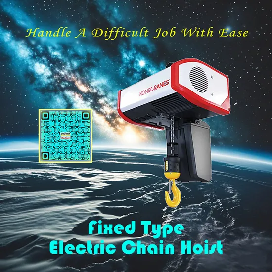 Konecranes 2000kg Fixed Type Electric Chain Hoist for Workshop or Warehouse Crane