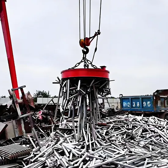 China 1t 3t 5t 10t Factory Scrap Circular Steel Scraps Lifting Electromagnet Crane Magnet