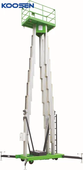 14m Three Mast Aluminum Electric Vertical Fruit Picker Lift Platform