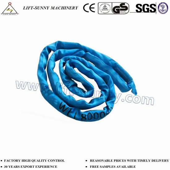 En1492-2 8ton Polyester Webbing Soft Round Sling for Lifting Sling
