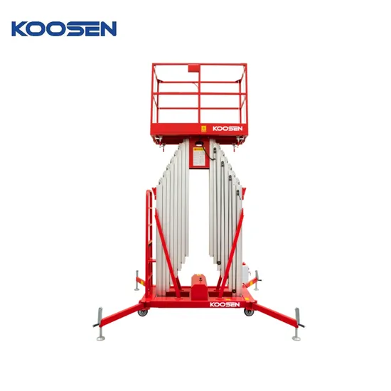 7.5m 9m Aluminum Alloy Double Masts Aerial Work Lifting Platform