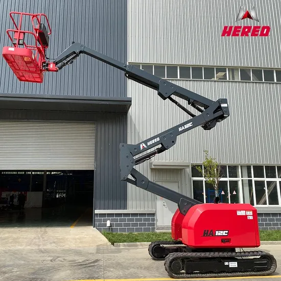 Hered 12m Articulating Small Aerial Lifts Articulated Hydraulic Crawler Sky Towable Boom Lift