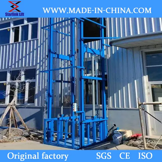 2 Ton Hydraulic Cargo Lift Warehouse Cargo Lift Guide Rail Cargo Lift